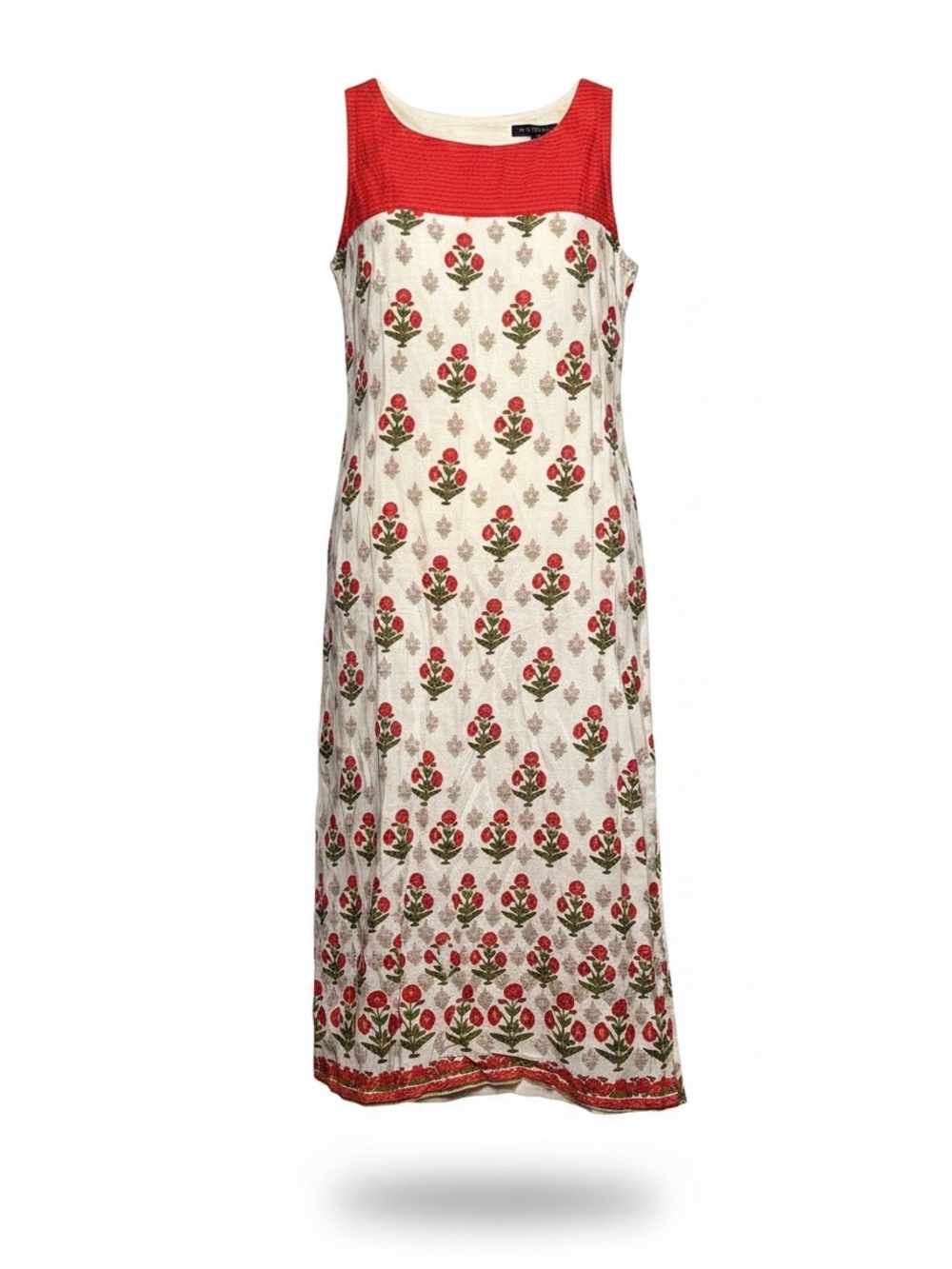 Biba🌹Red and Cream Floral Summer Dress🌹NWOT🌹Bohemian Chic🌹